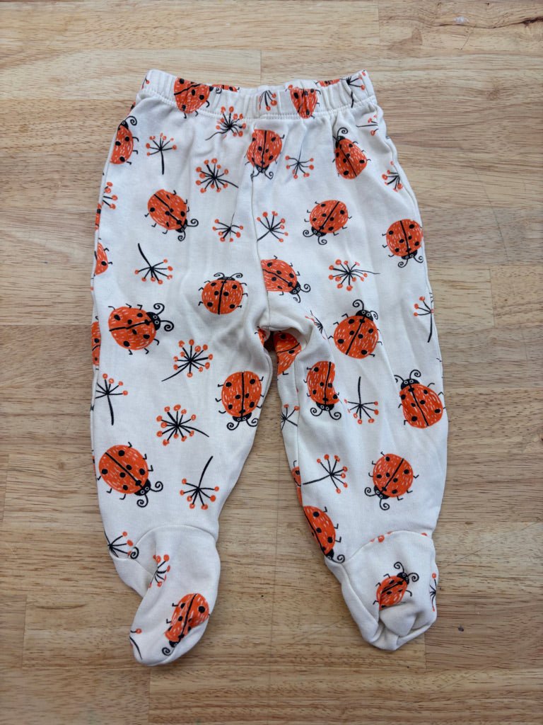 Maple Clothing Footed Pants – Size 3–6M (Ladybug Print) - Nest and Sprout - Consignment