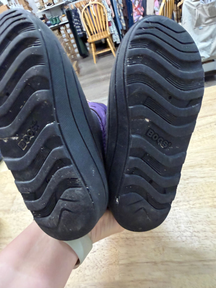 Bogs Snow Shell Boots – Youth 1 | Purple Top | Waterproof Rubber