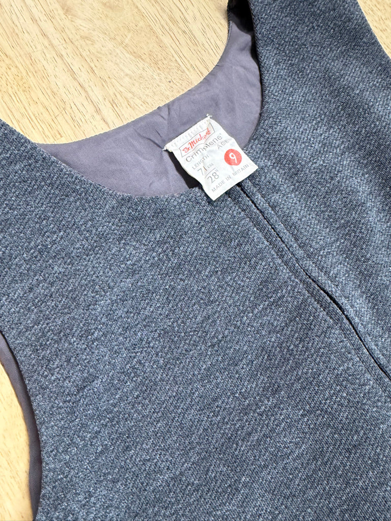 St Michael's Crimplene Dress – 9 (81cm) | Grey Vintage Made in Britain