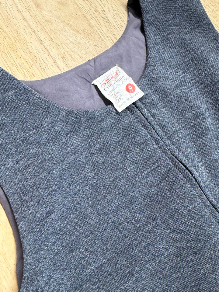 St Michael's Crimplene Dress – 9 (81cm) | Grey Vintage Made in Britain