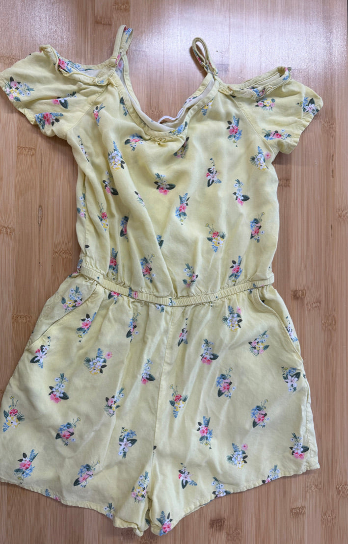 H&M Floral  Romper – 11/12 | Butter Yellow Like New