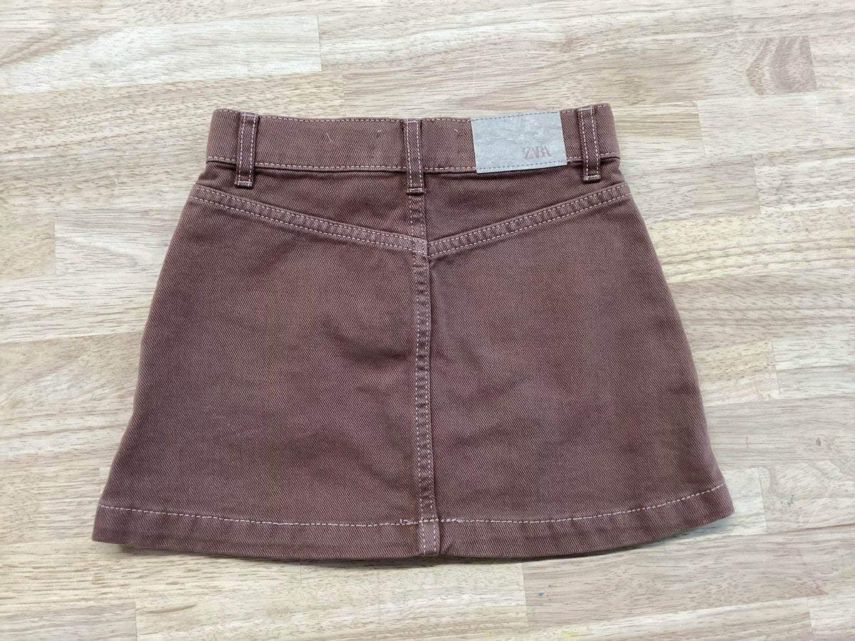 Zara Denim Skirt – Brown (Size 6, Like New) - Nest and Sprout - Consignment
