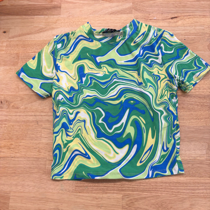 SWS Essentials Top 8/10Y – Green/Blue Swirl