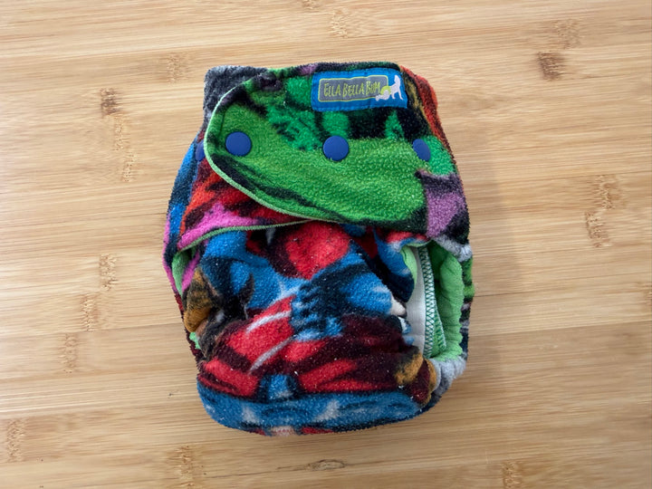 Ella Bella Bum Fitted Cloth Diaper – One Size | Fleece Exterior Double Boost | Play