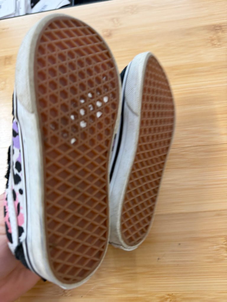 Vans Velcro Sneakers – 8 | Leopard Print Black Pink & Purple - Nest and Sprout-Consignment