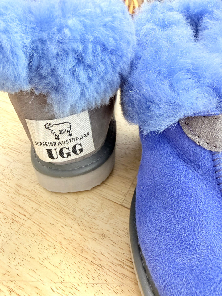 Superior Australian Ugg Ankle-High Slipper – Junior 1 | Sheepskin with Rubber Sole