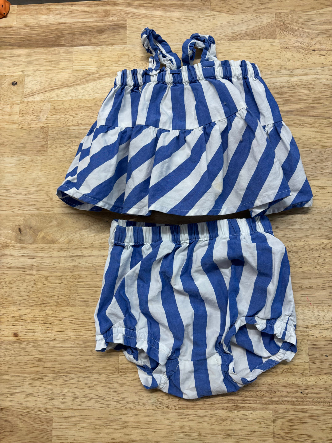 Baby Gap Striped Peplum Dress with Diaper Cover – 6–12M