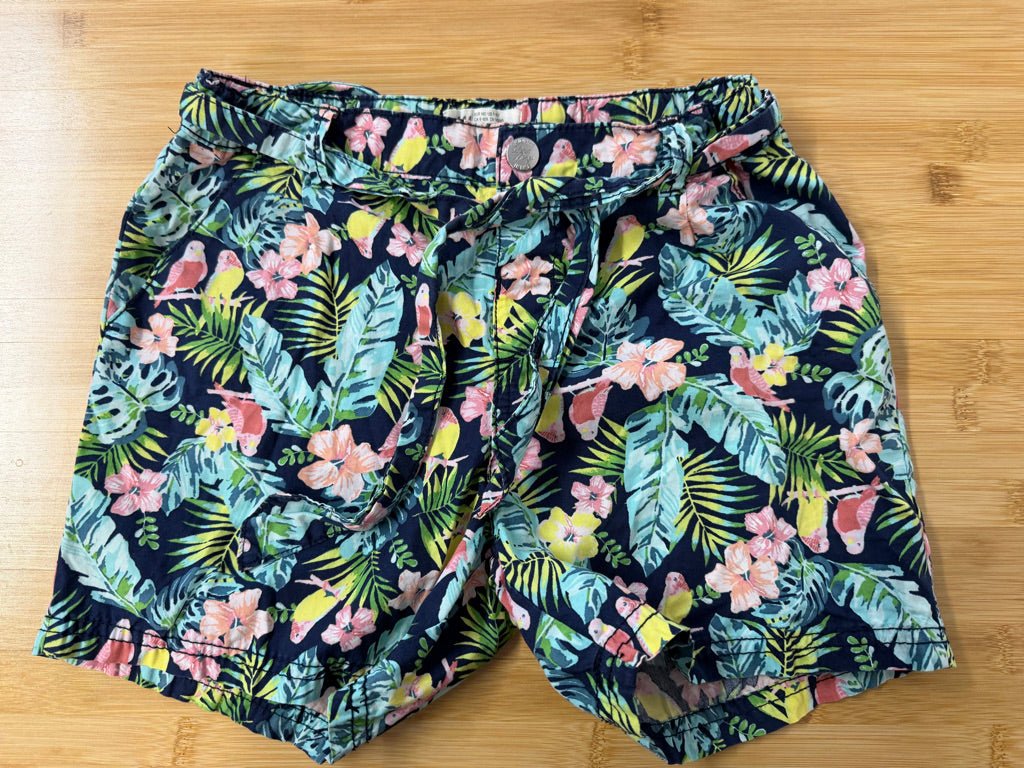 H&M Tropical Floral Shorts – 9–10 | Navy Drawstring - Nest and Sprout - Consignment