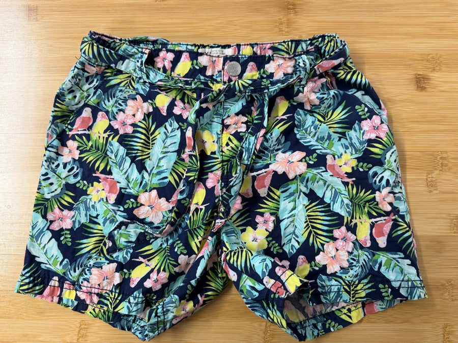 H&M Tropical Floral Shorts – 9–10 | Navy Drawstring - Nest and Sprout - Consignment