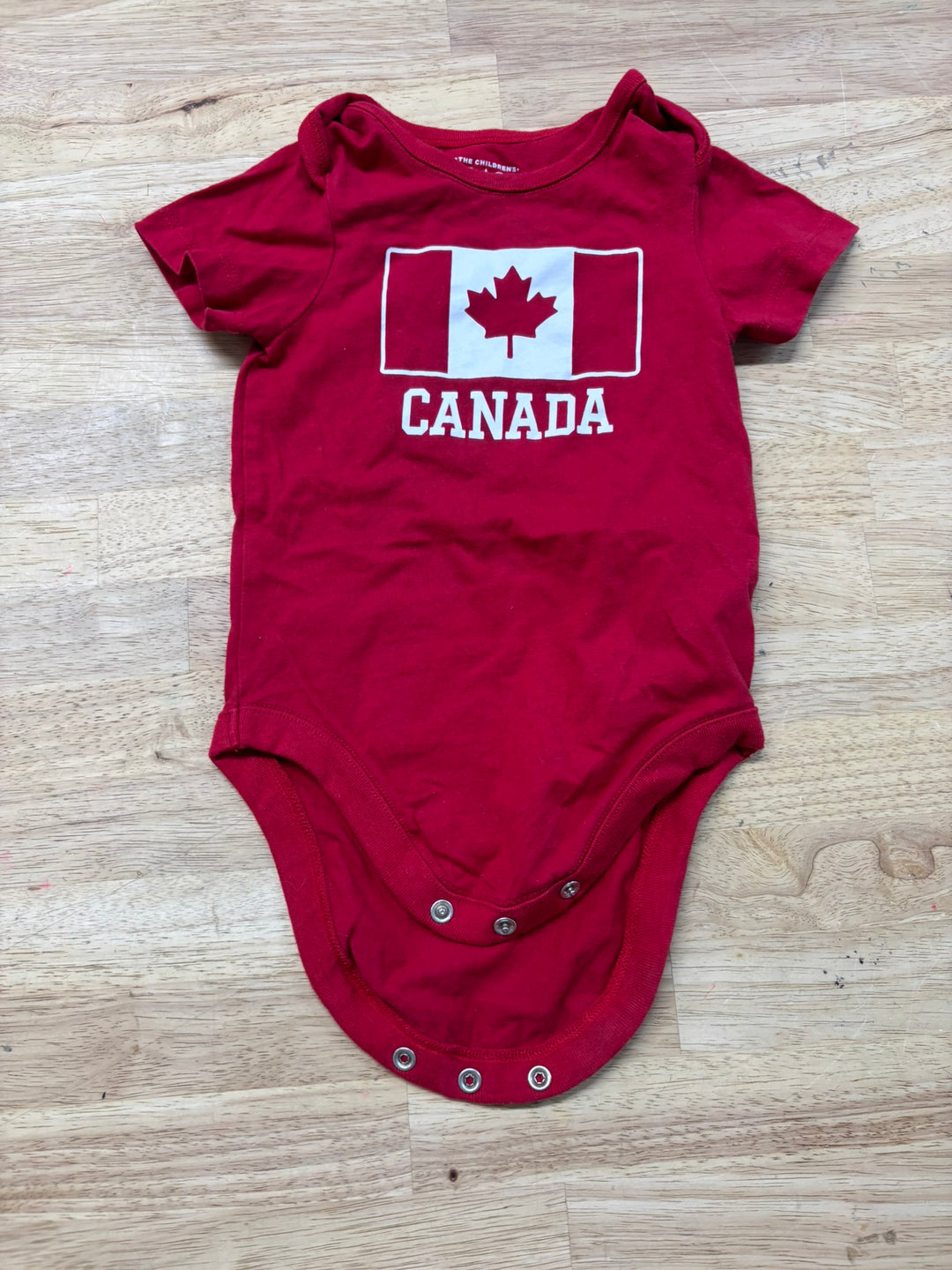 The Children’s Place Canada Bodysuit Red Short Sleeve | Size 9–12M