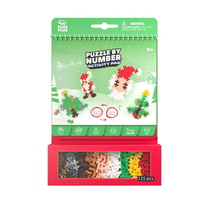 Plus Plus Puzzle by Number – Christmas (125 Pieces) - Nest and Sprout-Plus Plus