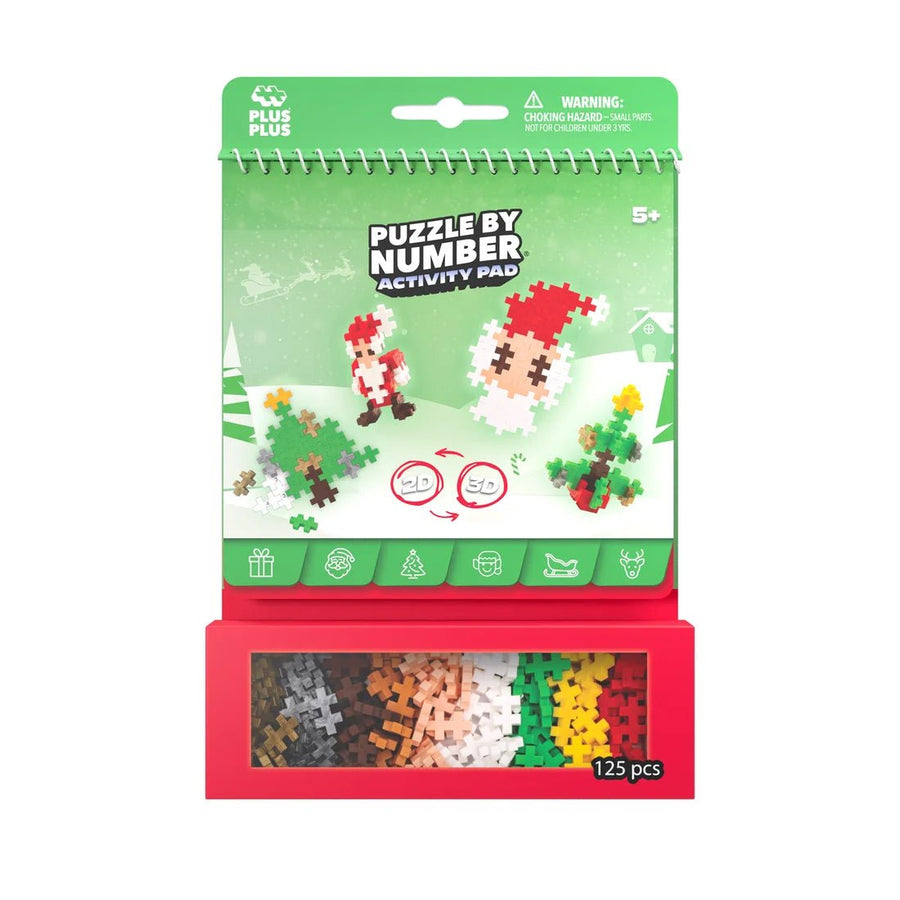 Plus Plus Puzzle by Number – Christmas (125 Pieces) - Nest and Sprout-Plus Plus