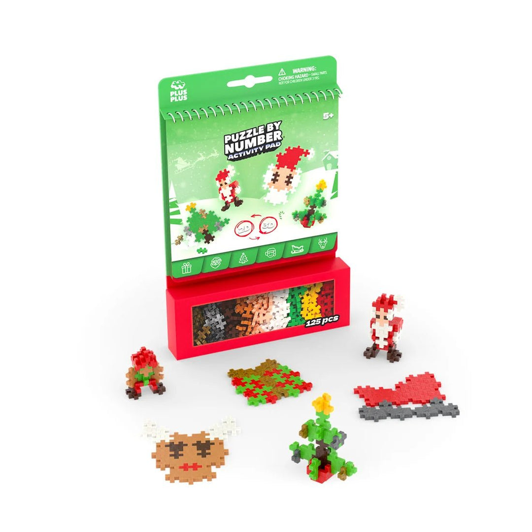 Plus Plus Puzzle by Number – Christmas (125 Pieces) - Nest and Sprout-Plus Plus