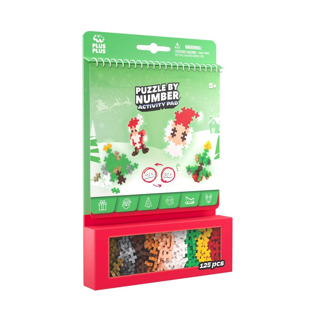Plus Plus Puzzle by Number – Christmas (125 Pieces) - Nest and Sprout-Plus Plus