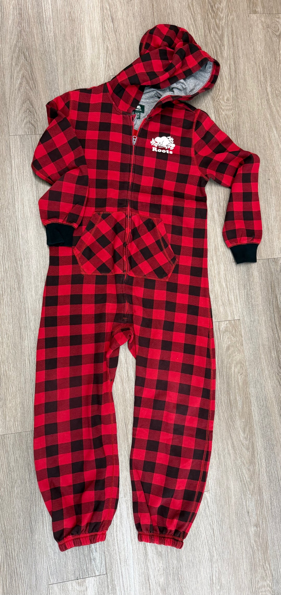 Roots Hooded One-Piece – XL (11–12Y) | Buffalo Plaid