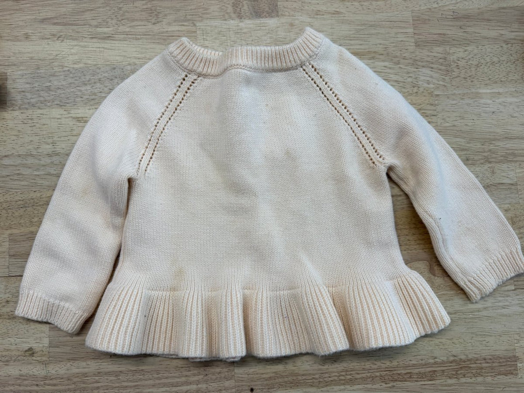 Jamie Kay Peach Ruffle Peplum Knit Sweater – 1Y | Play - Nest and Sprout-Consignment