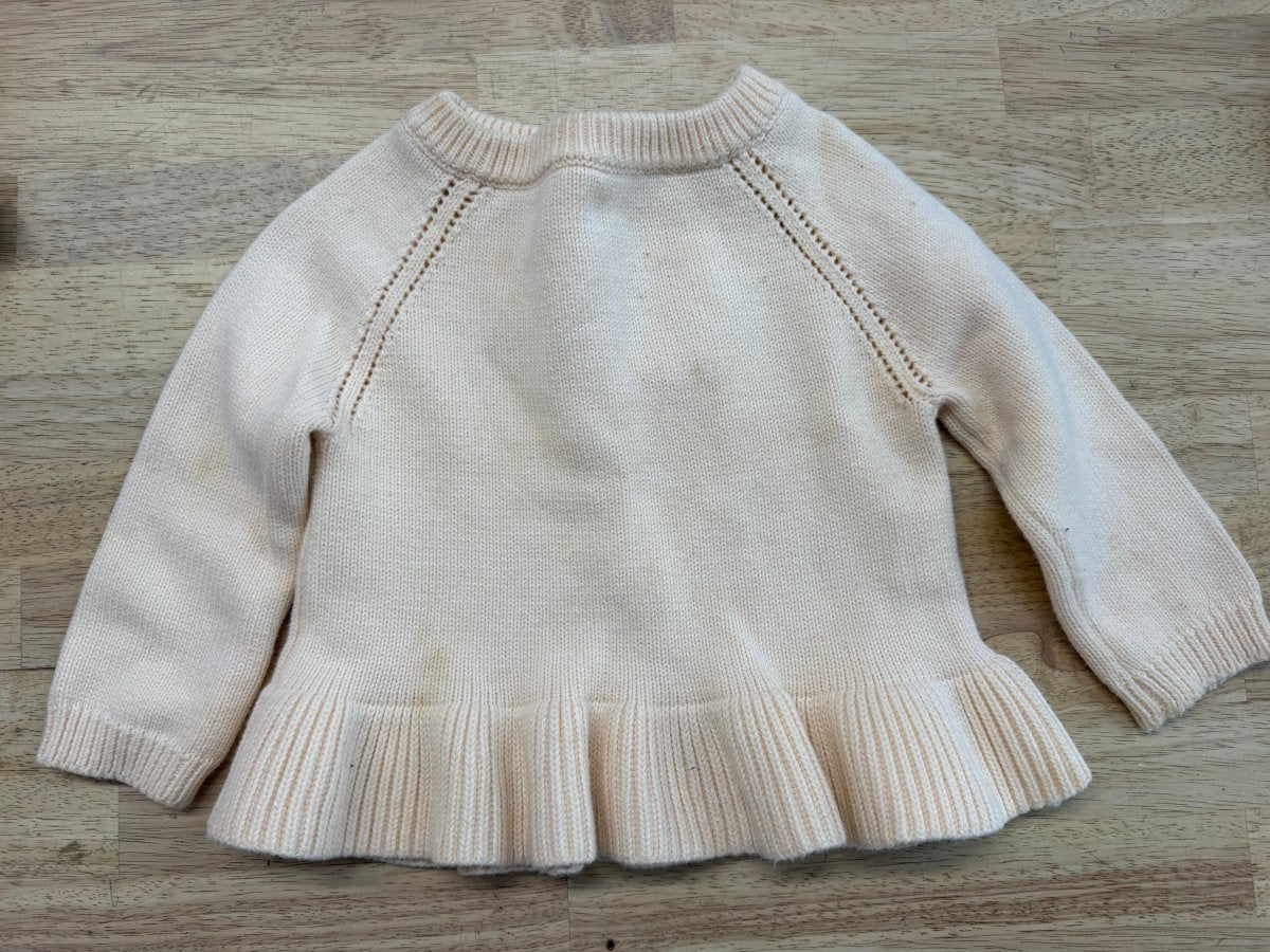 Jamie Kay Peach Ruffle Peplum Knit Sweater – 1Y | Play - Nest and Sprout-Consignment