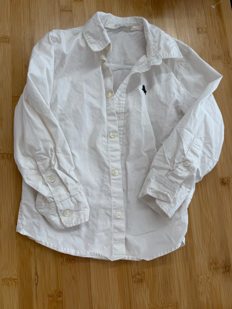H&M White Button-Up Shirt – 5T - Nest and Sprout-Consignment