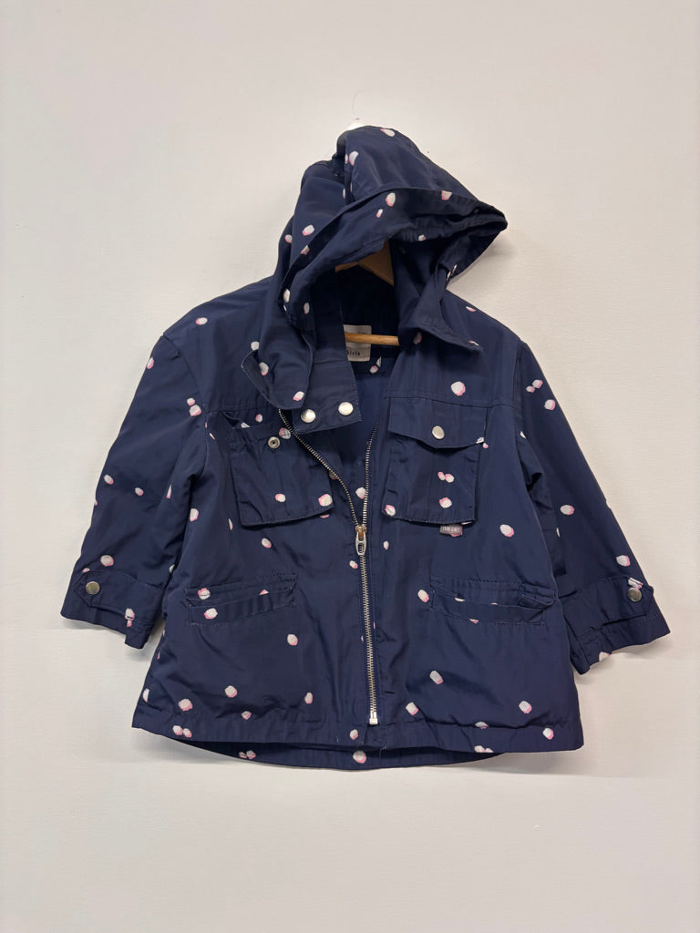 Zara Lightweight Jacket – Navy Cherry Blossom – Size 4