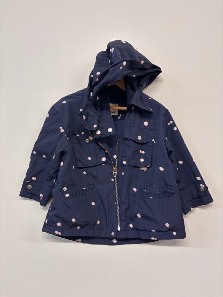 Zara Lightweight Jacket – Navy Cherry Blossom – Size 4 - Nest and Sprout - Consignment