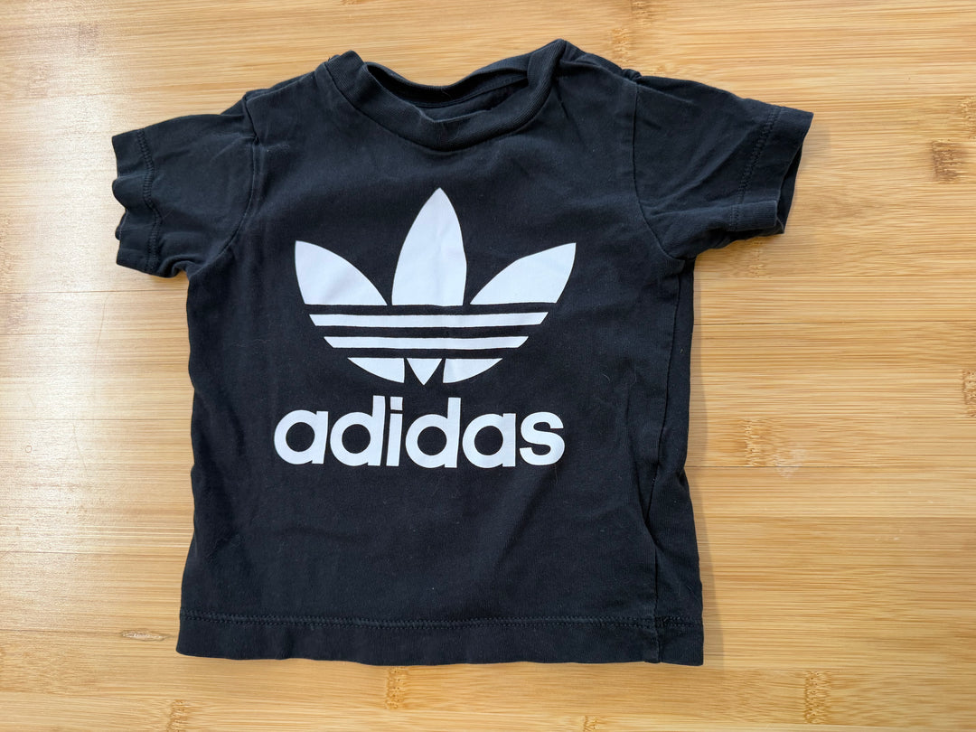 Adidas Short Sleeve Shirt – 12M | Black Simple Logo