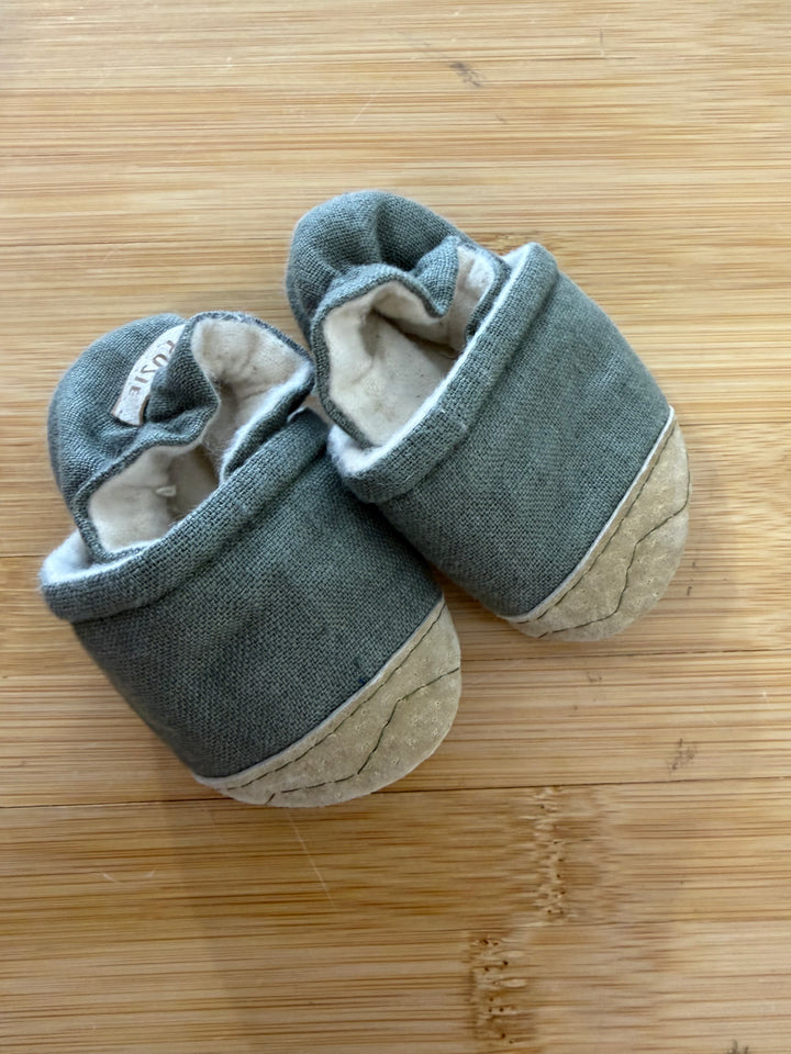 Parker & Posey Sage Green Slipper Moccasin – 0–6M | Natural Style