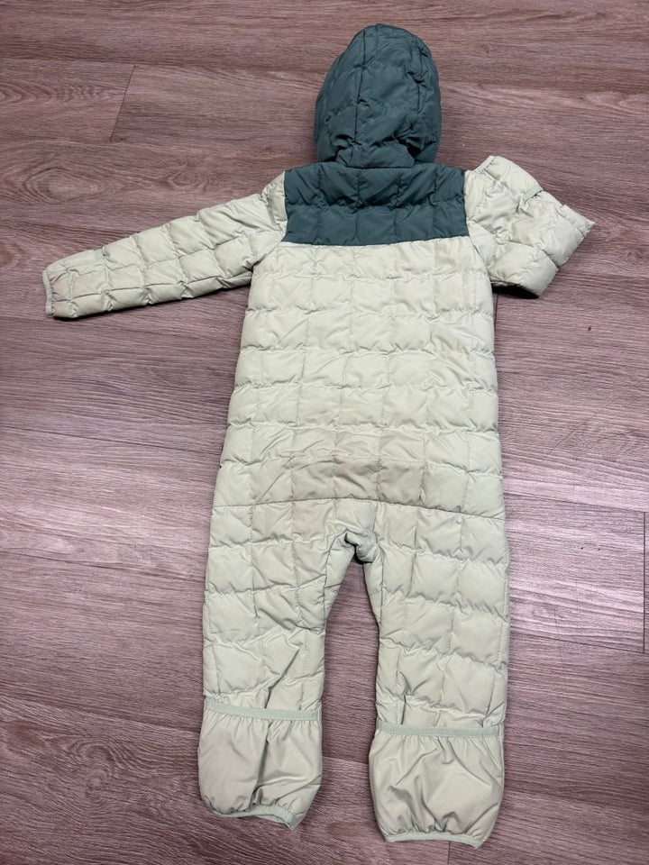 The North Face Baby ThermoBall One-Piece Snowsuit – 18-24 Months | Light and Dark Green | Quilted - Nest and Sprout-Consignment