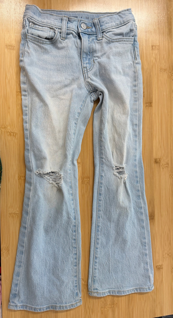 Old Navy High Rise Flare Jeans – 8 | Light Wash Distressed Knees