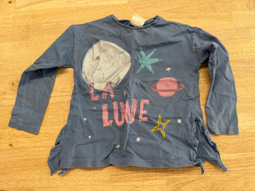 Zara Graphic Shirt – 2/3Y | Dusty Blue La Love