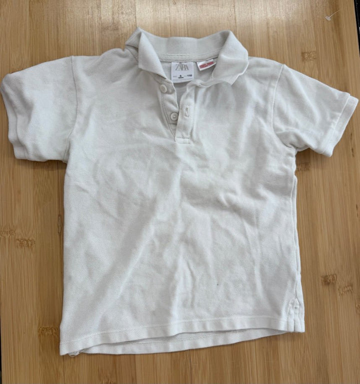 Zara Cream White Polo Shirt – 5Y play - Nest and Sprout-Consignment