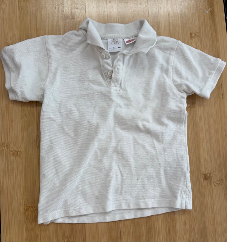 Zara Cream White Polo Shirt – 5Y play - Nest and Sprout-Consignment
