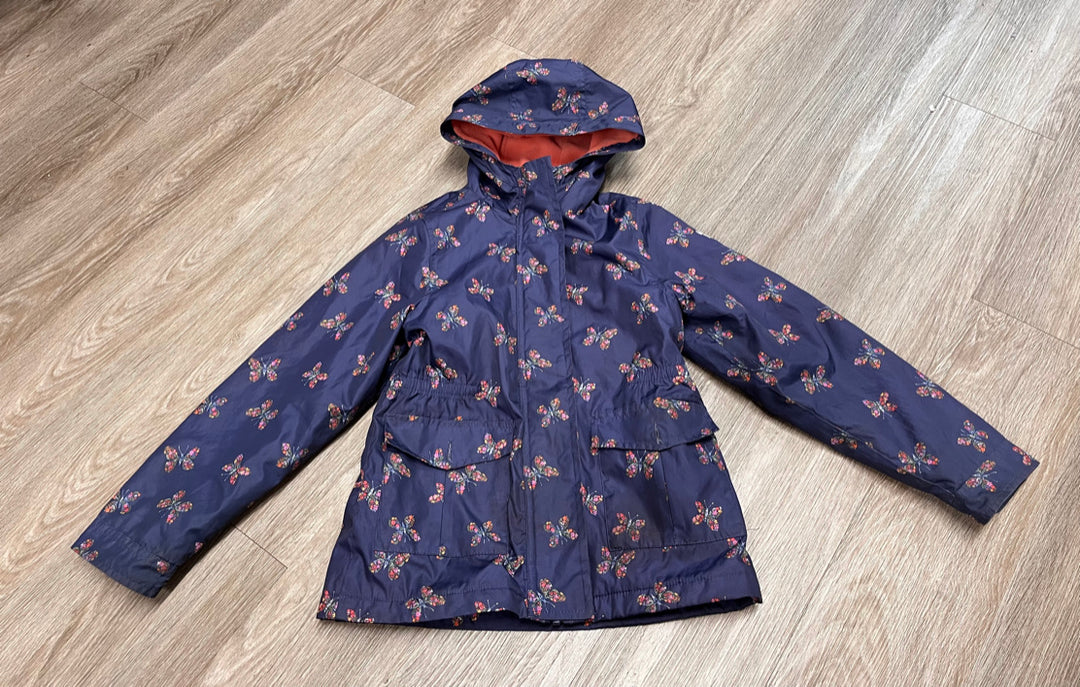 OshKosh Jacket – Size 8 (Navy/Peach, Butterfly Print)