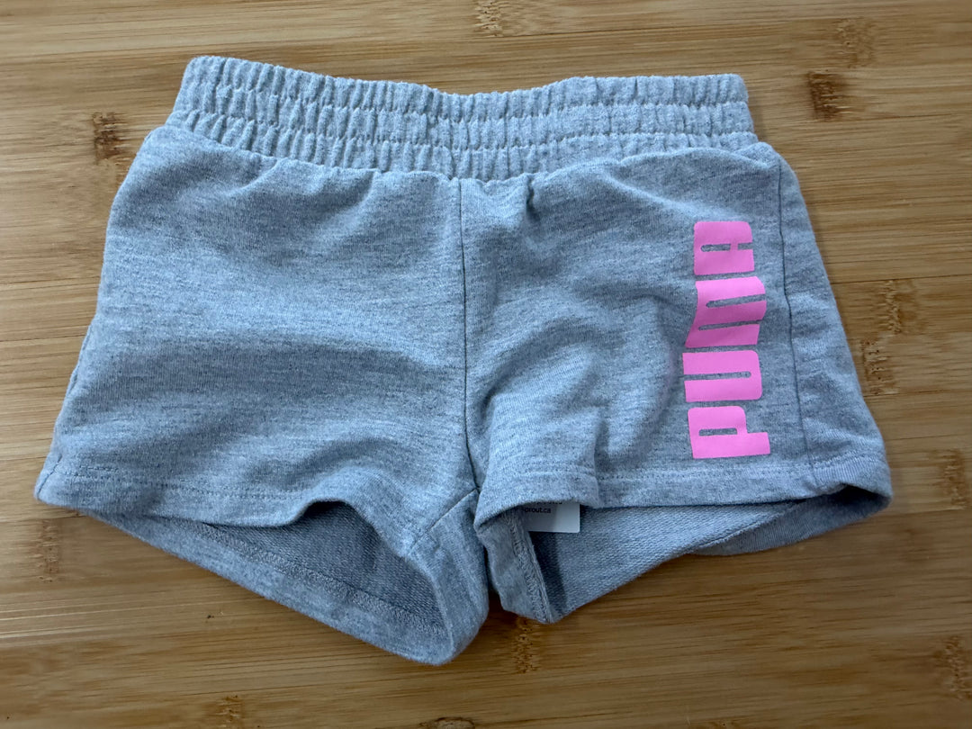 Puma Shorts – 2 | Light Grey Pink Logo