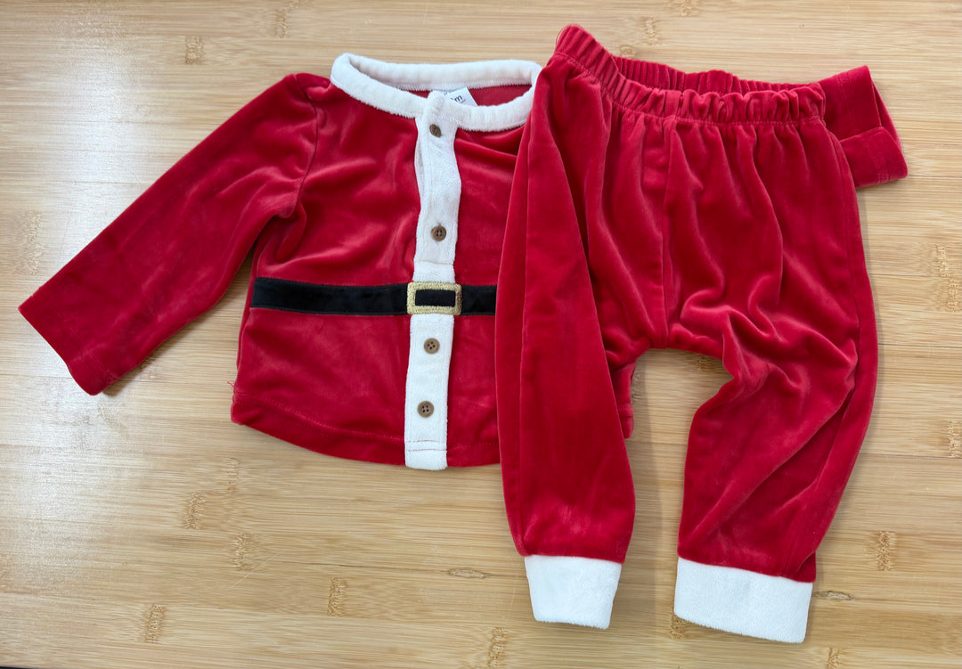 Carter's Santa Velour Outfit – 9M | Top & Pants | Holiday