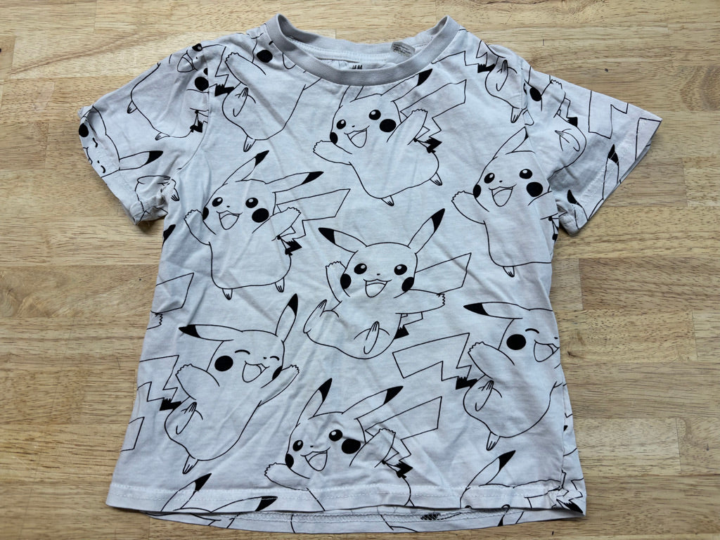 H&M Pikachu T-Shirt – Light Grey | Size 5–6Y