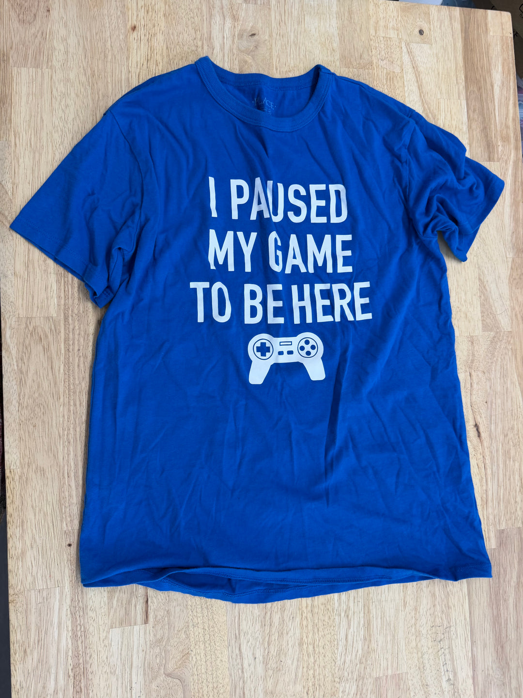 The Children's Place Graphic T-Shirt – 14 | Blue I Paused My Game Excellent