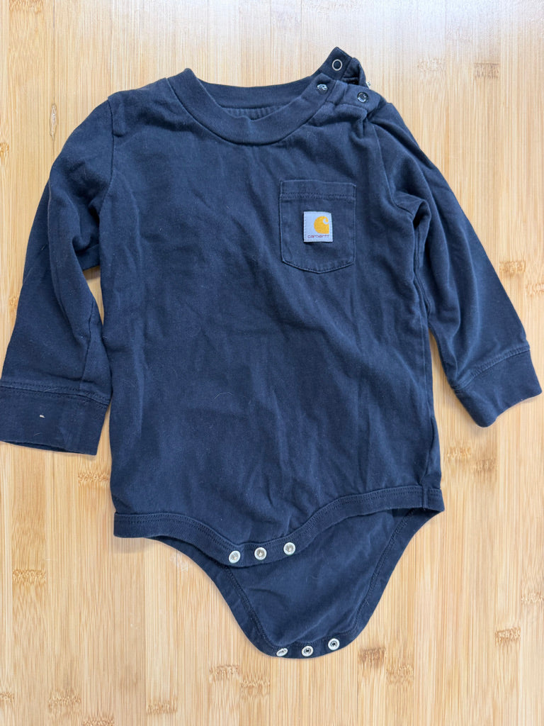 Carhartt Long Sleeve Pocket Bodysuit – 18M | Black