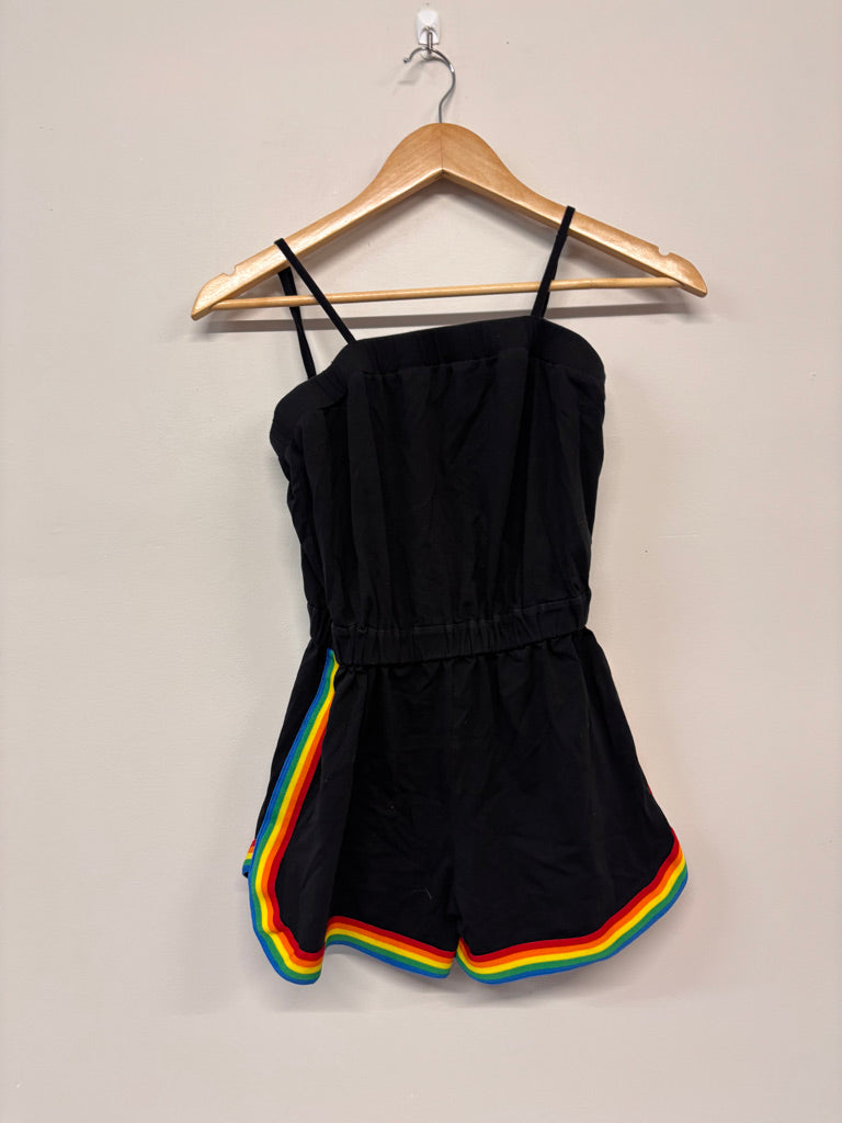 Shein Romper – 11–12Y Black Rainbow Trim
