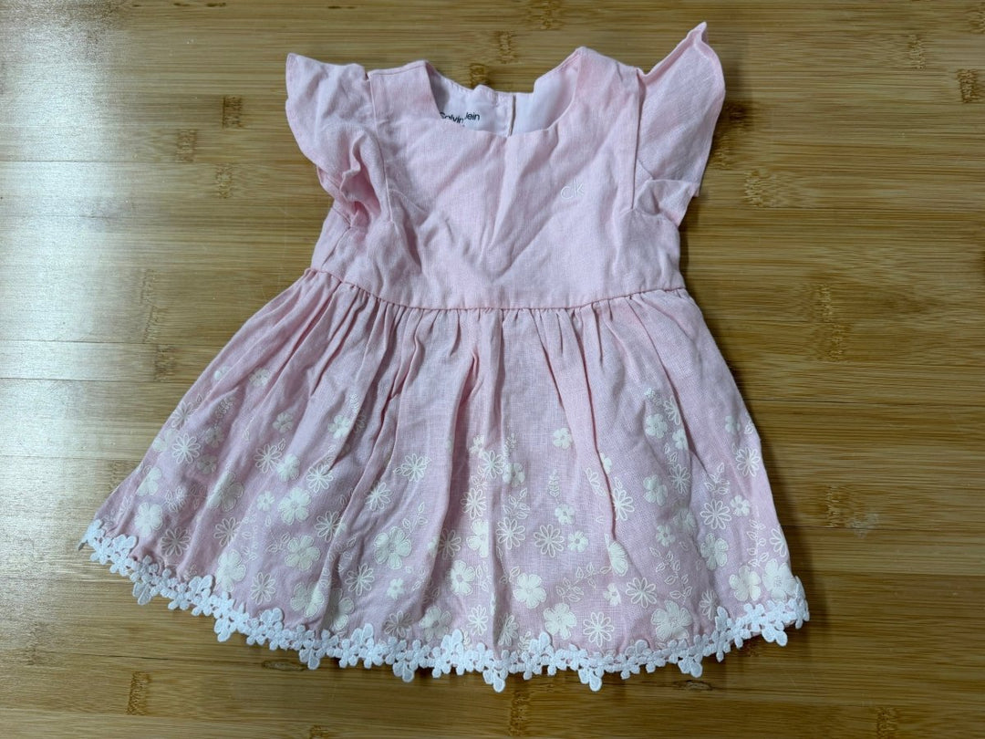 Calvin Klein Dress – 3/6 Months | Pink Floral - Nest and Sprout-Consignment