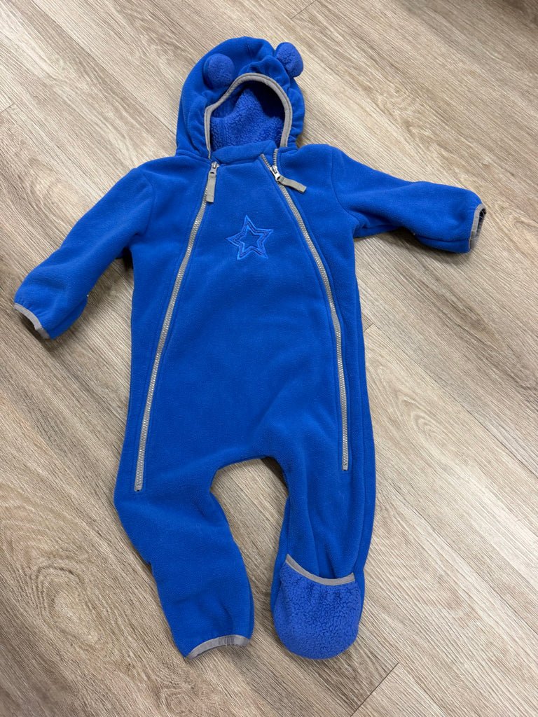 CaliKids Fleece Bunting Suit – 18M | Double Zipper Hood Turn-Over Hands & Feet - Nest and Sprout-Consignment