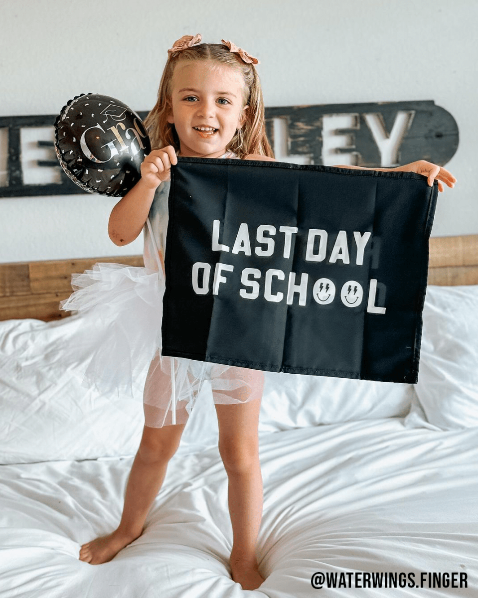 First / Last Day of School (Black) Reversible Banner Kids - Nest and Sprout - Cherrypick