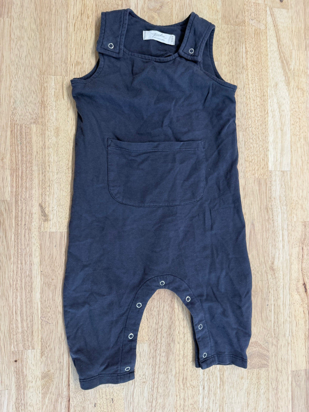 Pehr Charcoal Dungaree Overalls – 6–12M