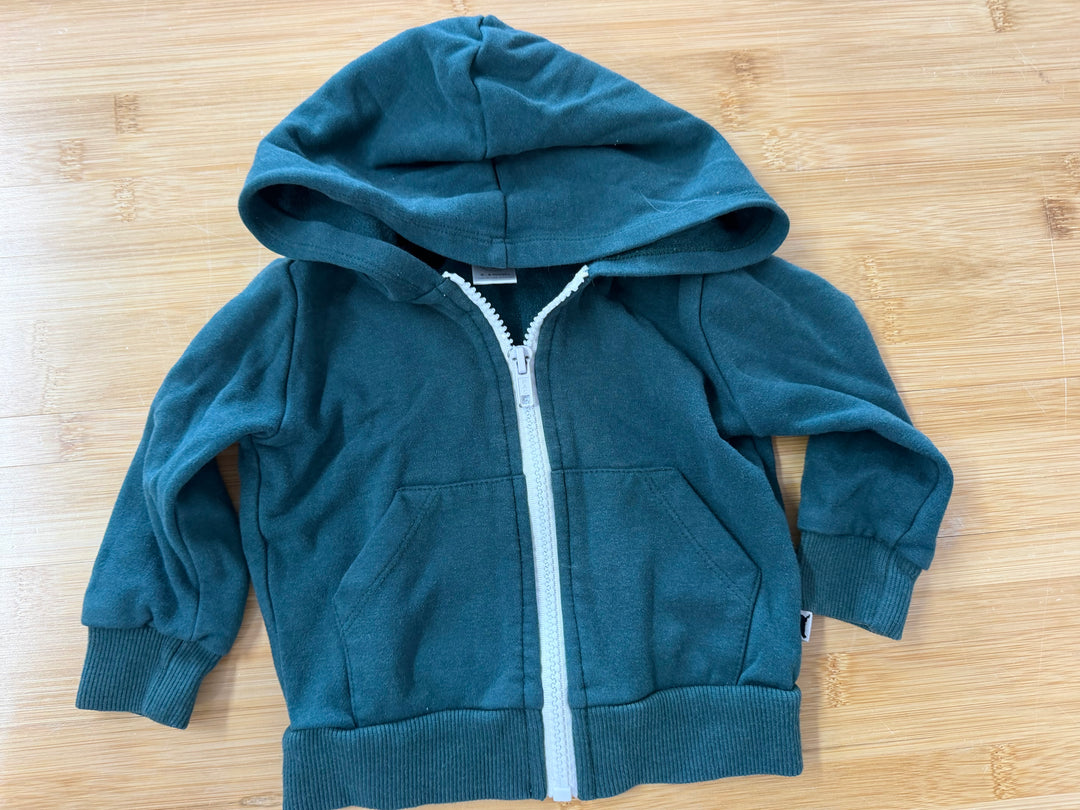 Little &amp; Lively Zip Up Hoodie – 0-6 Months | Forest Green