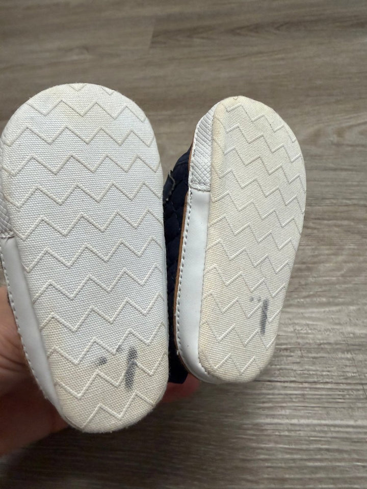 Carter's Crib Shoe – 3–6M | Navy & White Velcro - Nest and Sprout - Consignment