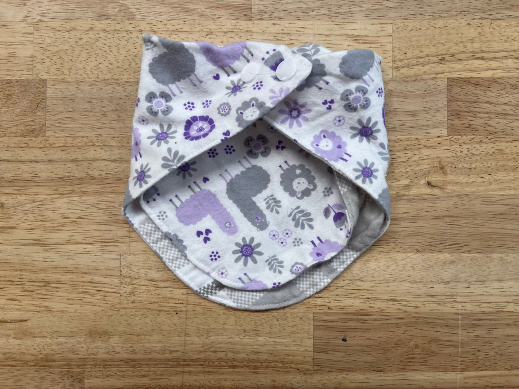 Trend Lab Cotton Snap Bib – Llamas/Gingham