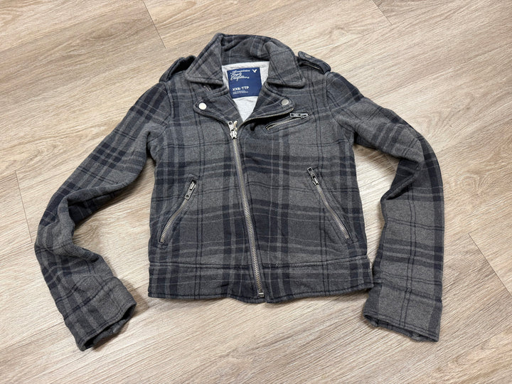 American Eagle Cotton Lined Jacket – XXS | Plaid Print | Zipper