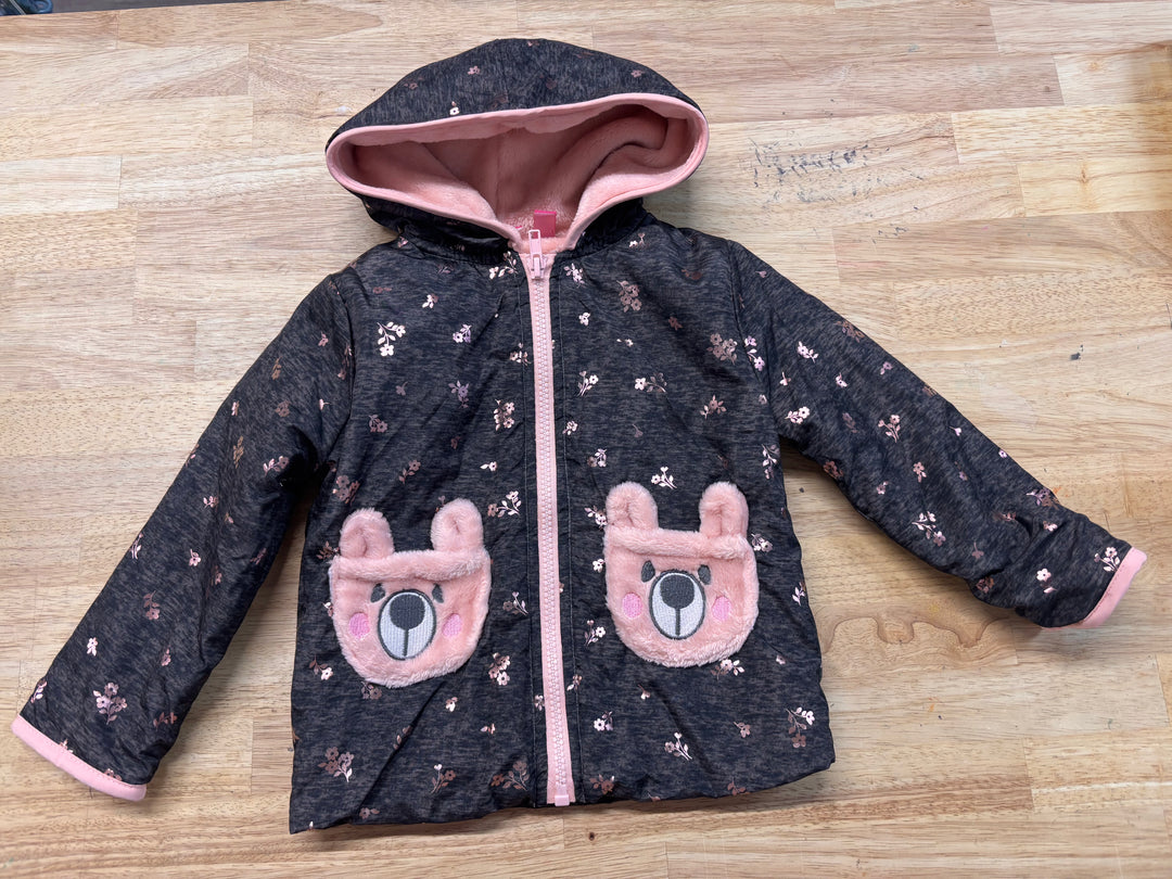 Penelope Mack Fleece Jacket – Size 2T Charcoal Floral