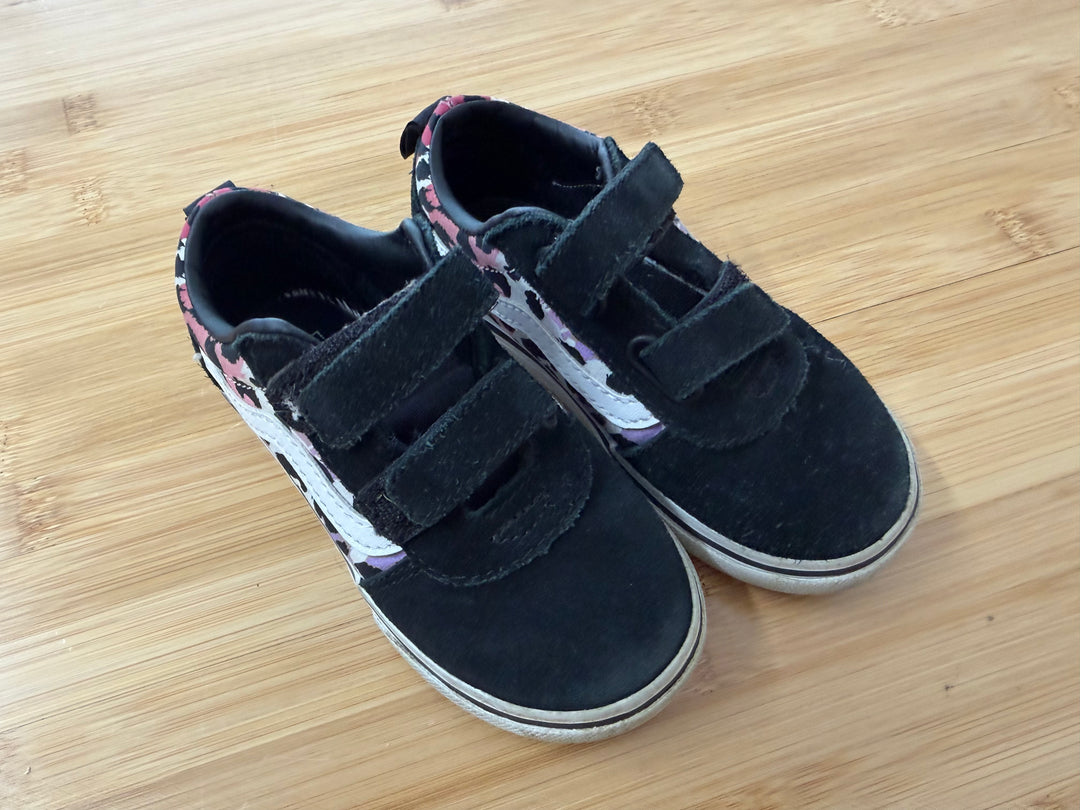 Vans Velcro Sneakers – 8 | Leopard Print Black Pink & Purple