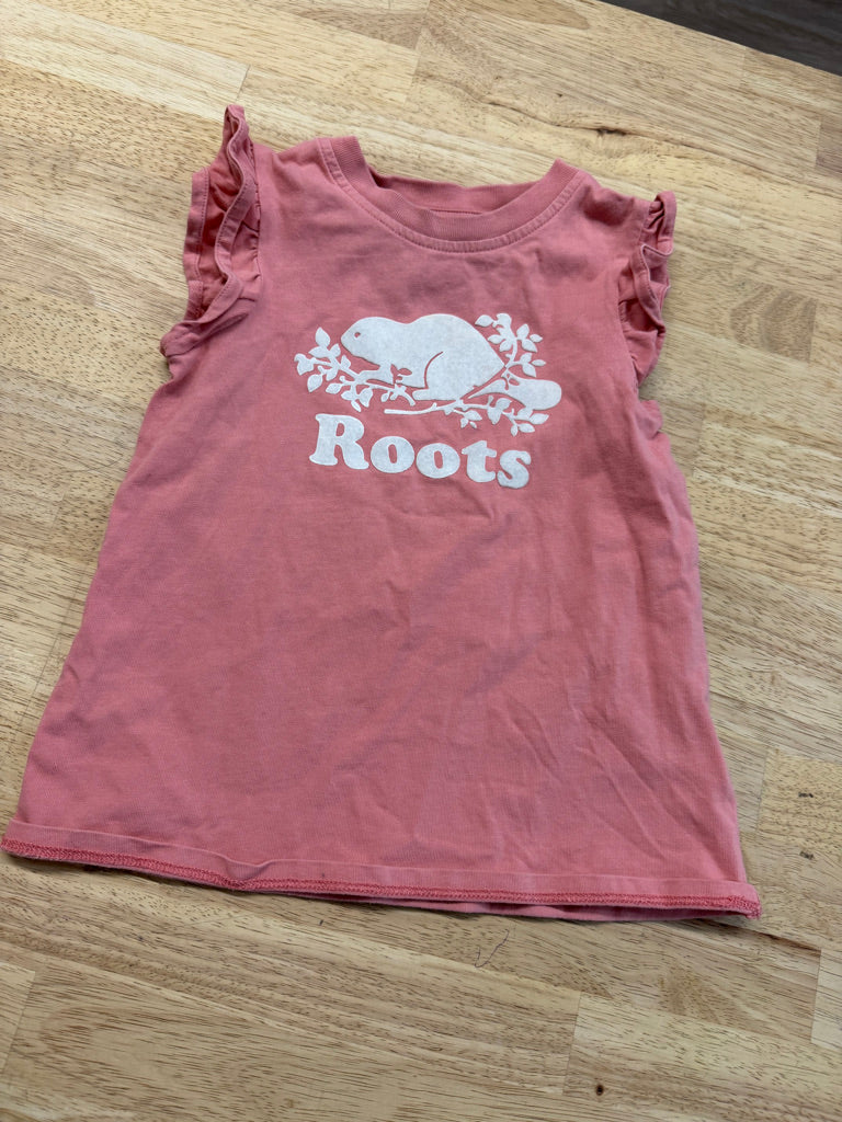 Baby Roots Ruffle Cap Sleeve Shirt – 12–18M | Peach Pink