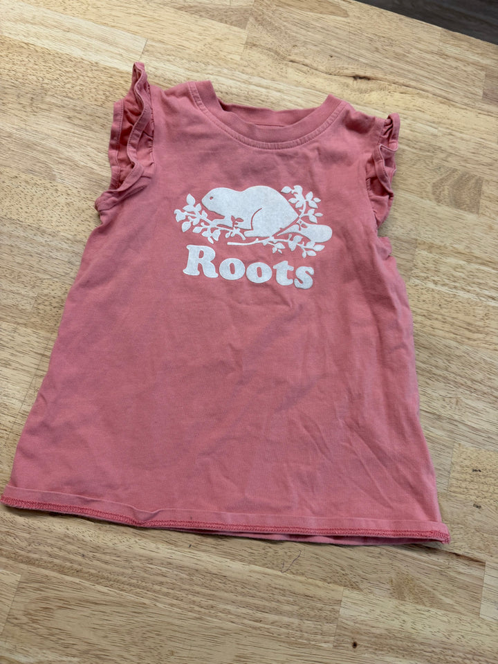 Baby Roots Ruffle Cap Sleeve Shirt – 12–18M | Peach Pink